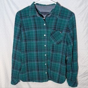 Tommy Hilfiger woman Green Plaid Button-Up Shirt